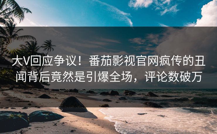 大V回应争议！番茄影视官网疯传的丑闻背后竟然是引爆全场，评论数破万
