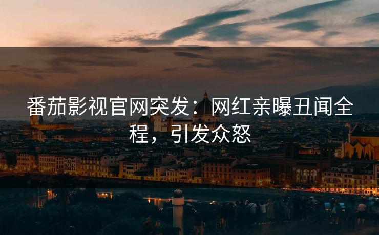 番茄影视官网突发：网红亲曝丑闻全程，引发众怒