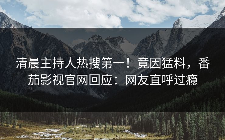 清晨主持人热搜第一！竟因猛料，番茄影视官网回应：网友直呼过瘾