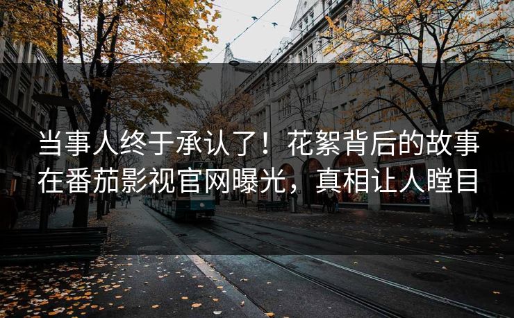 当事人终于承认了！花絮背后的故事在番茄影视官网曝光，真相让人瞠目