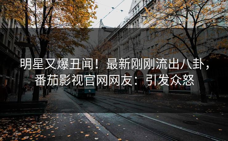 明星又爆丑闻！最新刚刚流出八卦，番茄影视官网网友：引发众怒