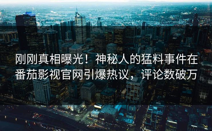 刚刚真相曝光！神秘人的猛料事件在番茄影视官网引爆热议，评论数破万