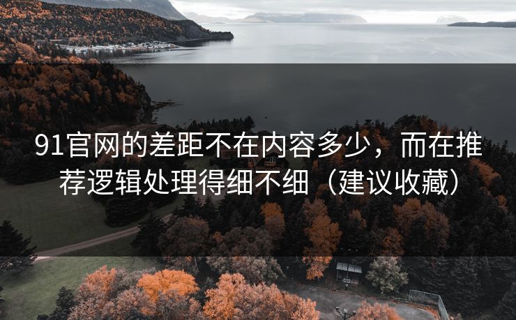 91官网的差距不在内容多少，而在推荐逻辑处理得细不细（建议收藏）