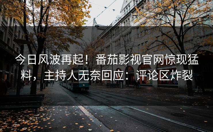 今日风波再起！番茄影视官网惊现猛料，主持人无奈回应：评论区炸裂