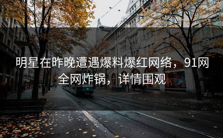 明星在昨晚遭遇爆料爆红网络，91网全网炸锅，详情围观